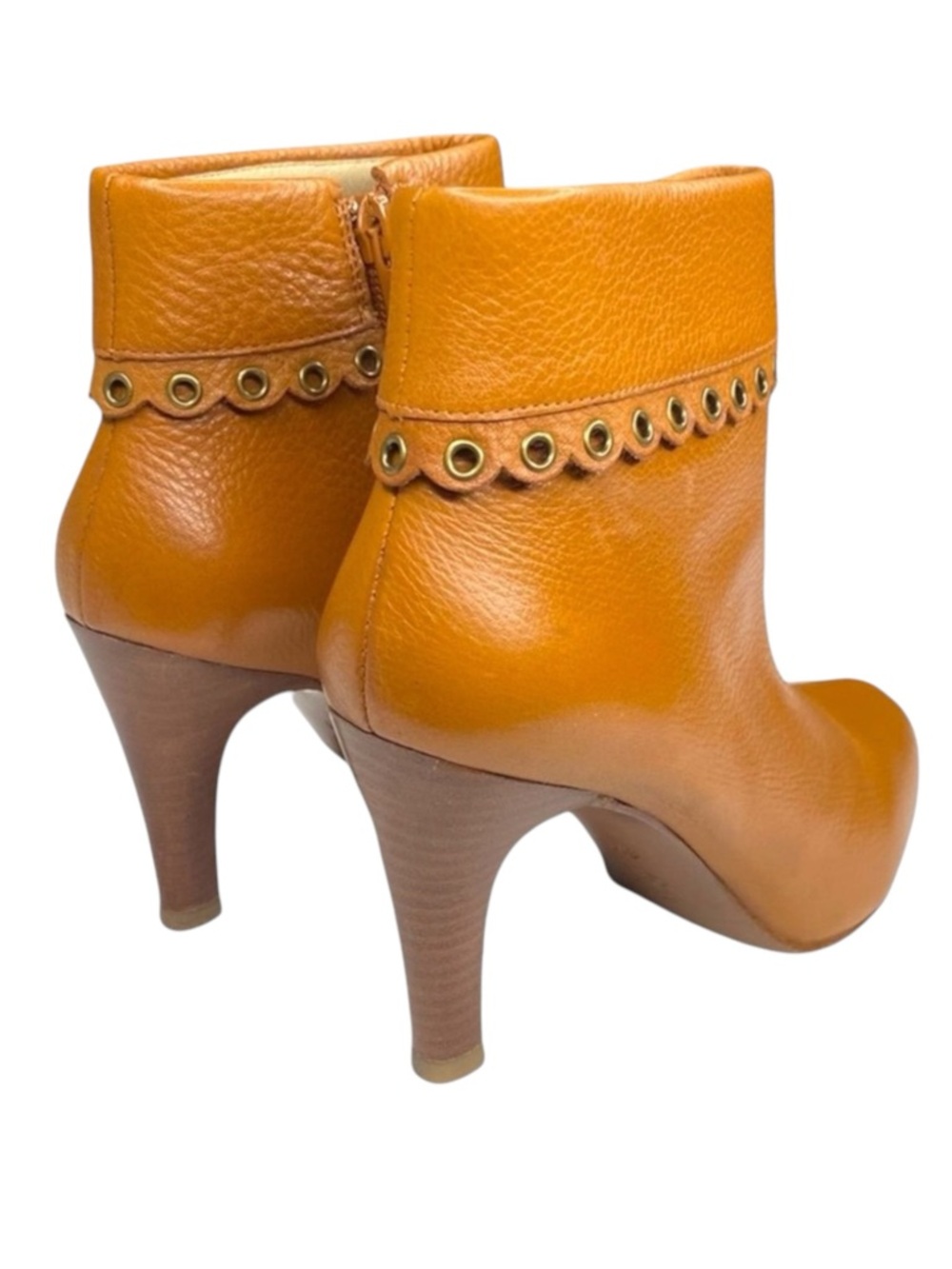 new Michael Kors ❁ Roadie Heeled Leather Ankle Boots Booties ❁ Luggage Tan ❁ 6M - Picture 5 of 16
